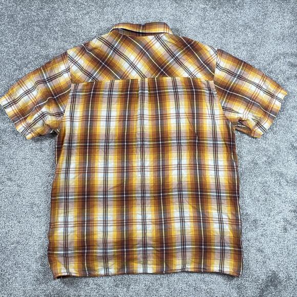 North Face Button Up Shirt Mens Medium Plaid Short Sleeve Outdoors Pockets Fall - Picture 9 of 12